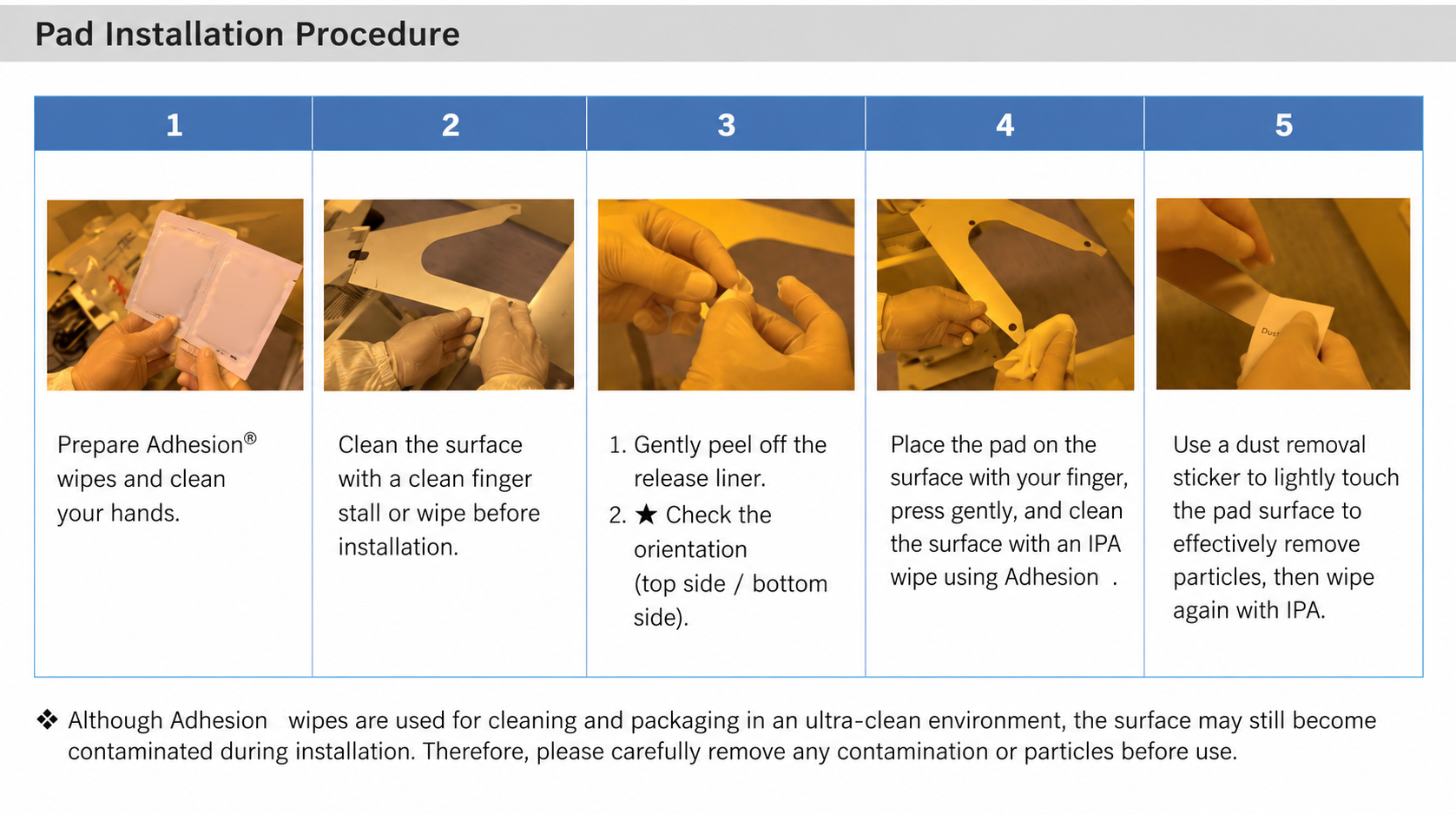 pad installation procedure